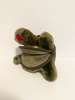 Folkmanis Folktails Turtle Hand Puppet Tortoise Plush Stuffed Animal Vintage Toy